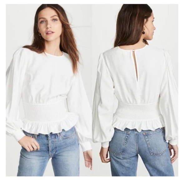 KEEPSAKE the Label Tops - NWT KEEPSAKE the label white secure blouse, cinched waist,puffy sleeves women XS